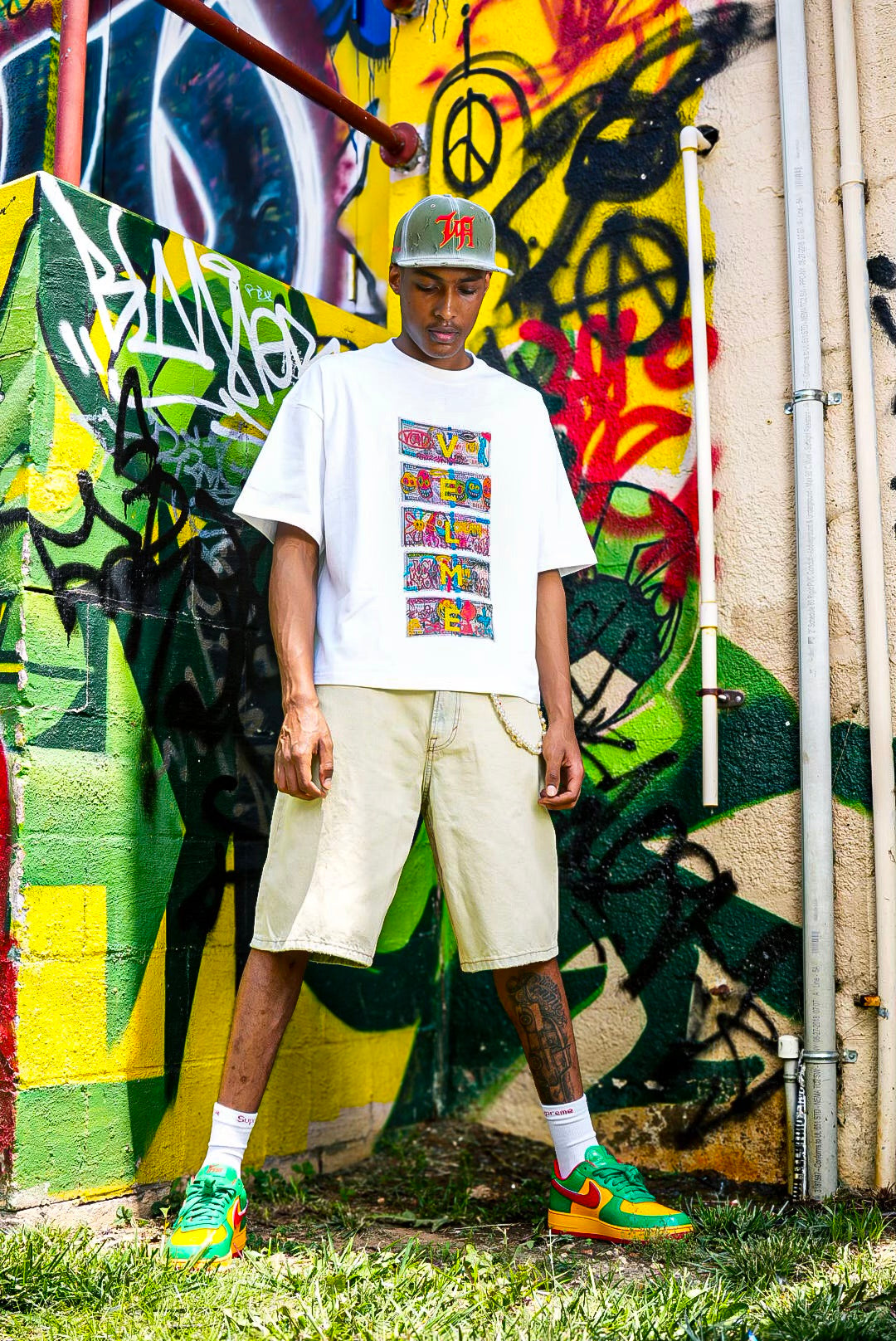 White “ Funny money “ tee.